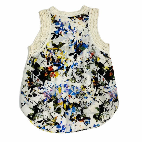 Elizabeth & James Top XS Silk Crochet Boho Floral - Picture 4 of 9